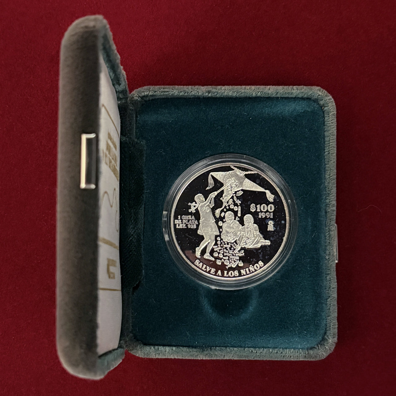 【メキシコ】ユニセフ45周年記念 100ペソ 銀貨 プルーフ 1991［B-0000776］