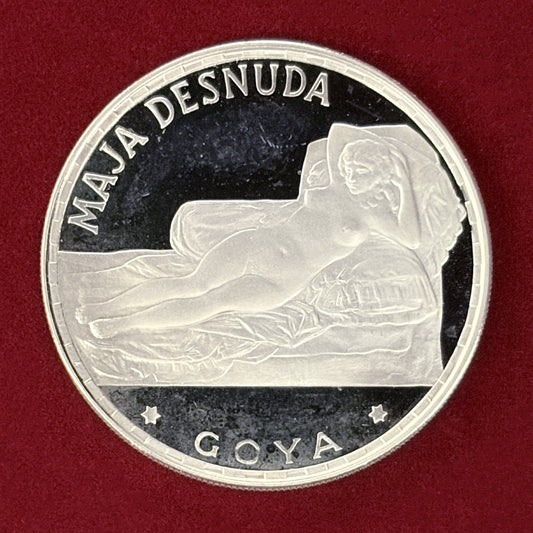 【赤道ギニア】ゴヤ作「裸のマハ」 100ペセタ 銀貨 プルーフ 1970［B-0000779］