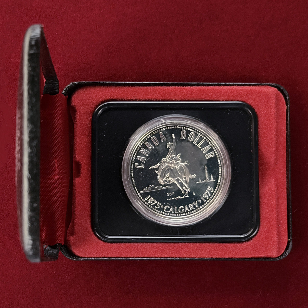 カナダ】カルガリー市創設100周年記念 1ドル 銀貨 1975［B-0000780