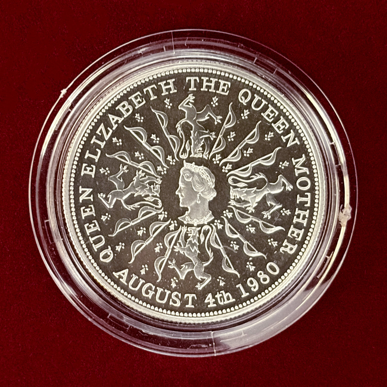 【イギリス】エリザベス皇太后生誕80年記念 25ペンス 銀貨 プルーフ 1980［B-0000784］