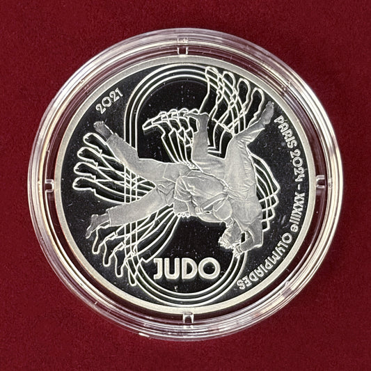 【フランス】2024年パリオリンピック記念 柔道 10ユーロ 銀貨 プルーフ 2021［B-0000787］