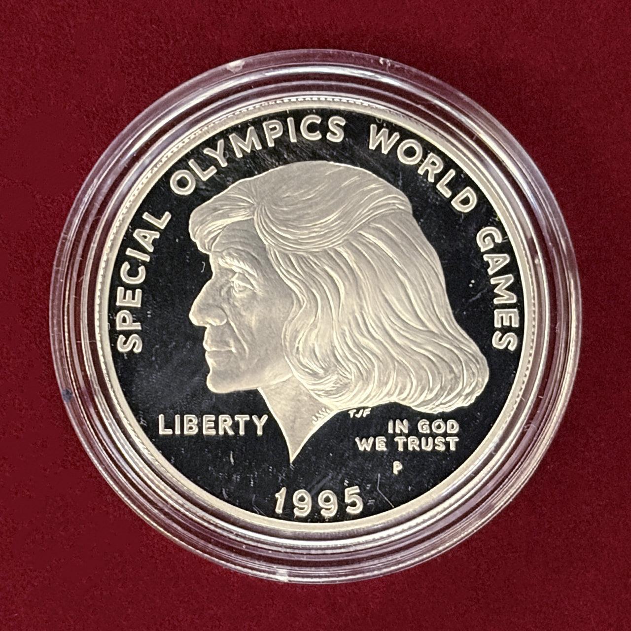 【アメリカ】スペシャルオリンピックス世界大会記念 1ドル 銀貨 プルーフ 1995［B-0000791］