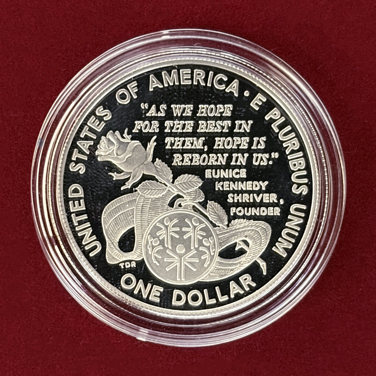 【アメリカ】スペシャルオリンピックス世界大会記念 1ドル 銀貨 プルーフ 1995［B-0000791］