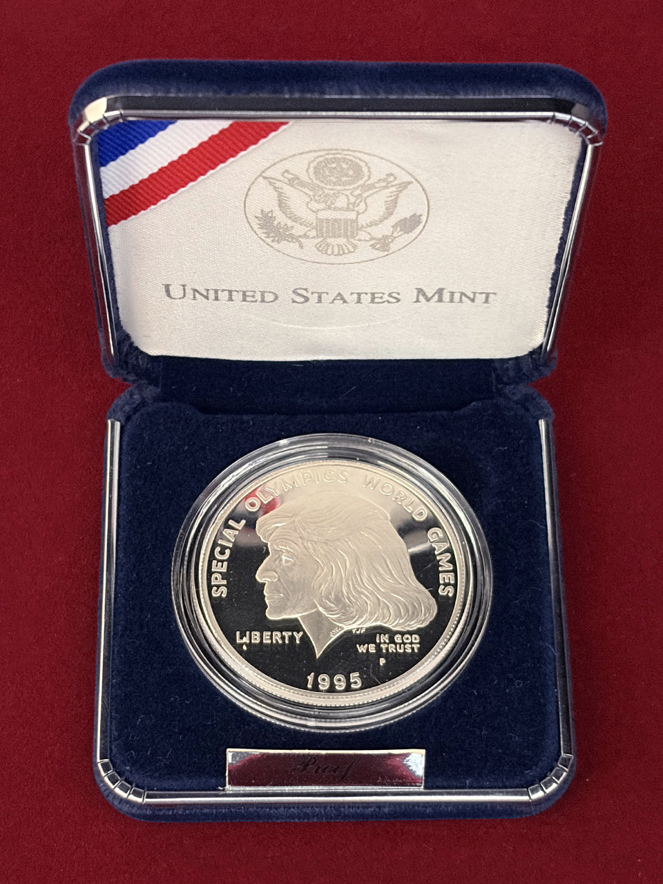 【アメリカ】スペシャルオリンピックス世界大会記念 1ドル 銀貨 プルーフ 1995［B-0000791］
