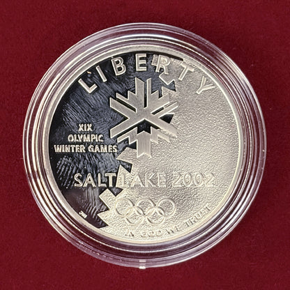 【アメリカ】2002年ソルトレイクシティオリンピック記念 1ドル 銀貨 プルーフ 2002［B-0000792］