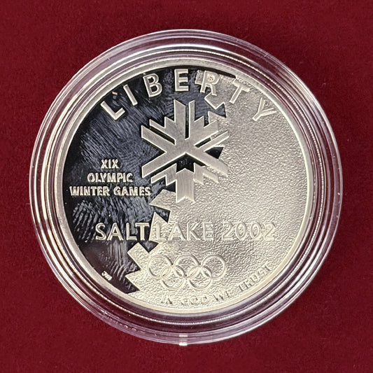 【アメリカ】2002年ソルトレイクシティオリンピック記念 1ドル 銀貨 プルーフ 2002［B-0000792］