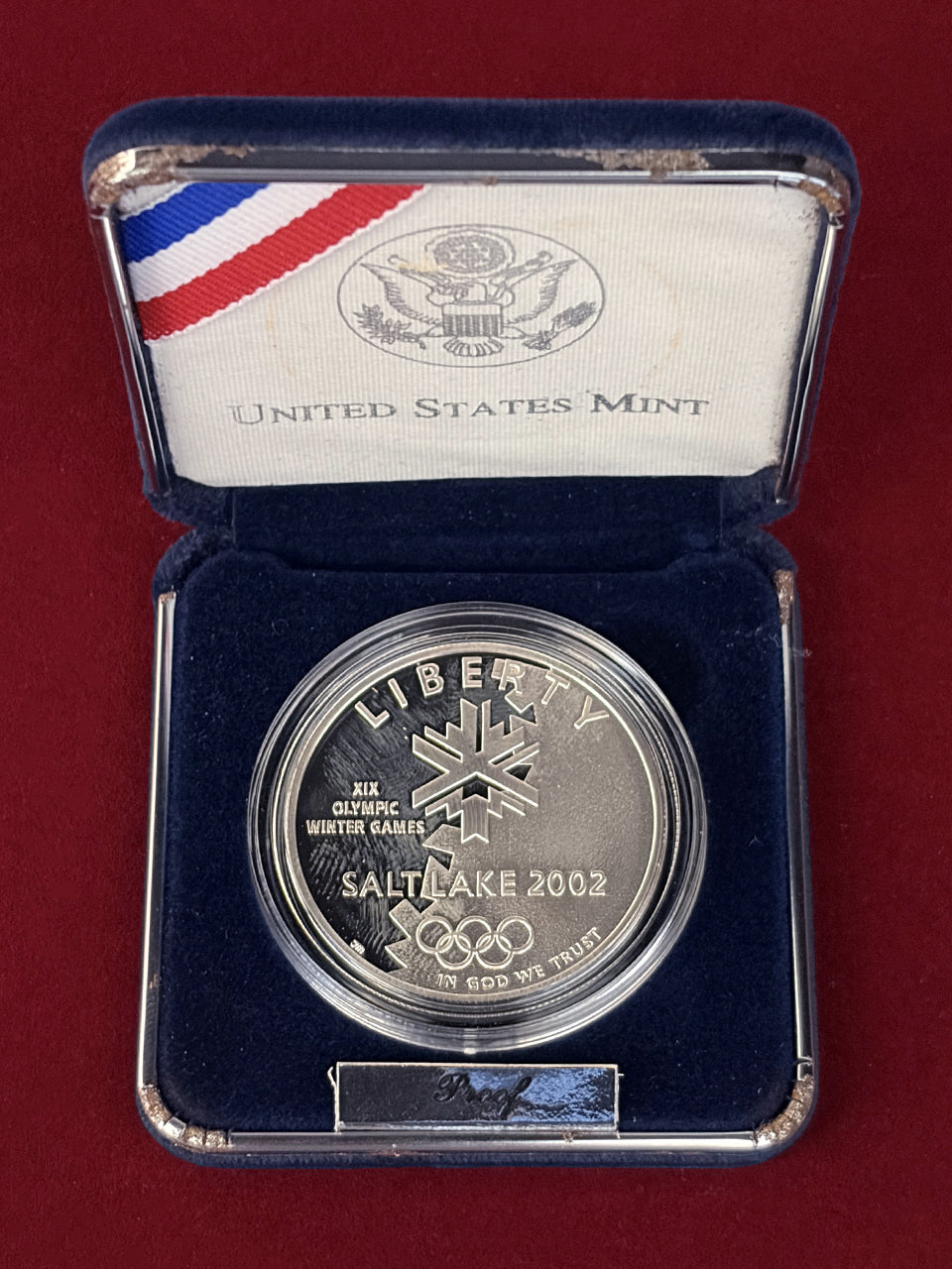 【アメリカ】2002年ソルトレイクシティオリンピック記念 1ドル 銀貨 プルーフ 2002［B-0000792］