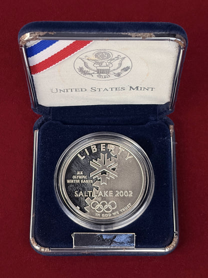 【アメリカ】2002年ソルトレイクシティオリンピック記念 1ドル 銀貨 プルーフ 2002［B-0000792］