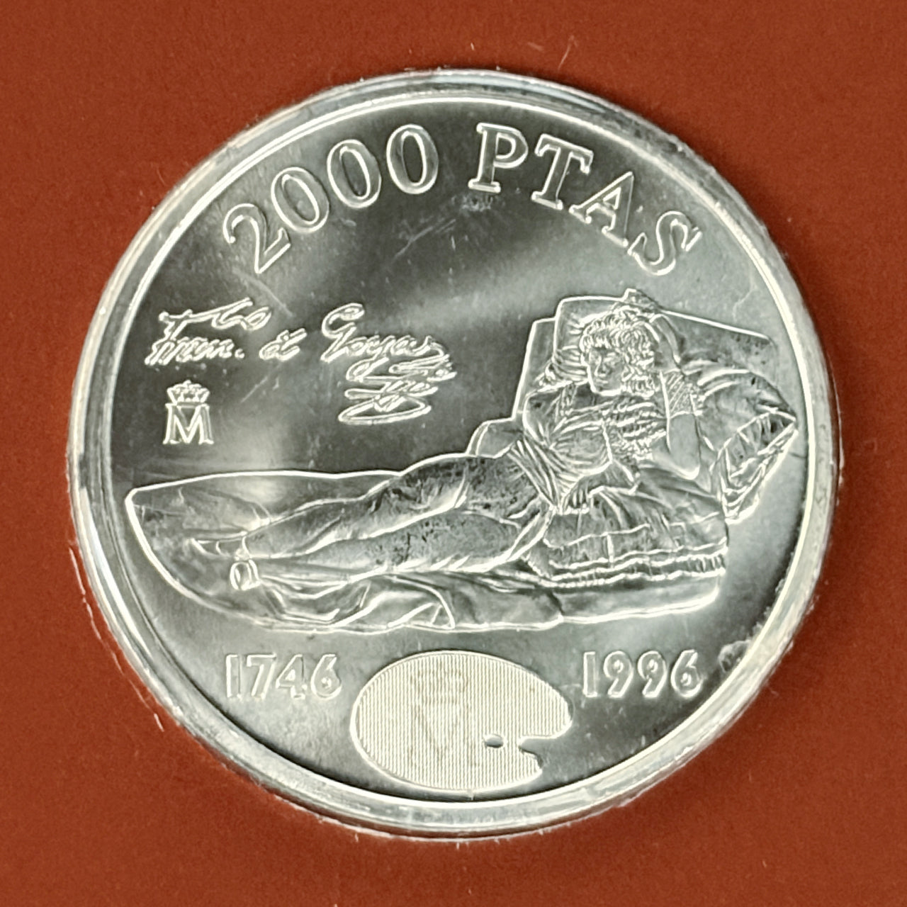 【スペイン】フランシスコ・デ・ゴヤ生誕250周年記念 2000ペセタ 銀貨 1996［B-0000793］