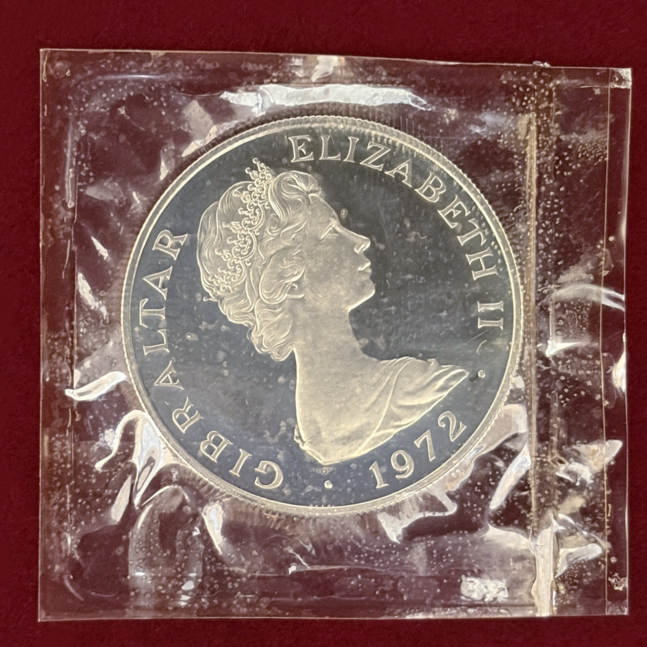 【ジブラルタル】エリザベス2世結婚25周年記念 25ペンス 銀貨 プルーフ 1972［B-0000804］
