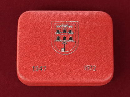 【ジブラルタル】エリザベス2世結婚25周年記念 25ペンス 銀貨 プルーフ 1972［B-0000804］