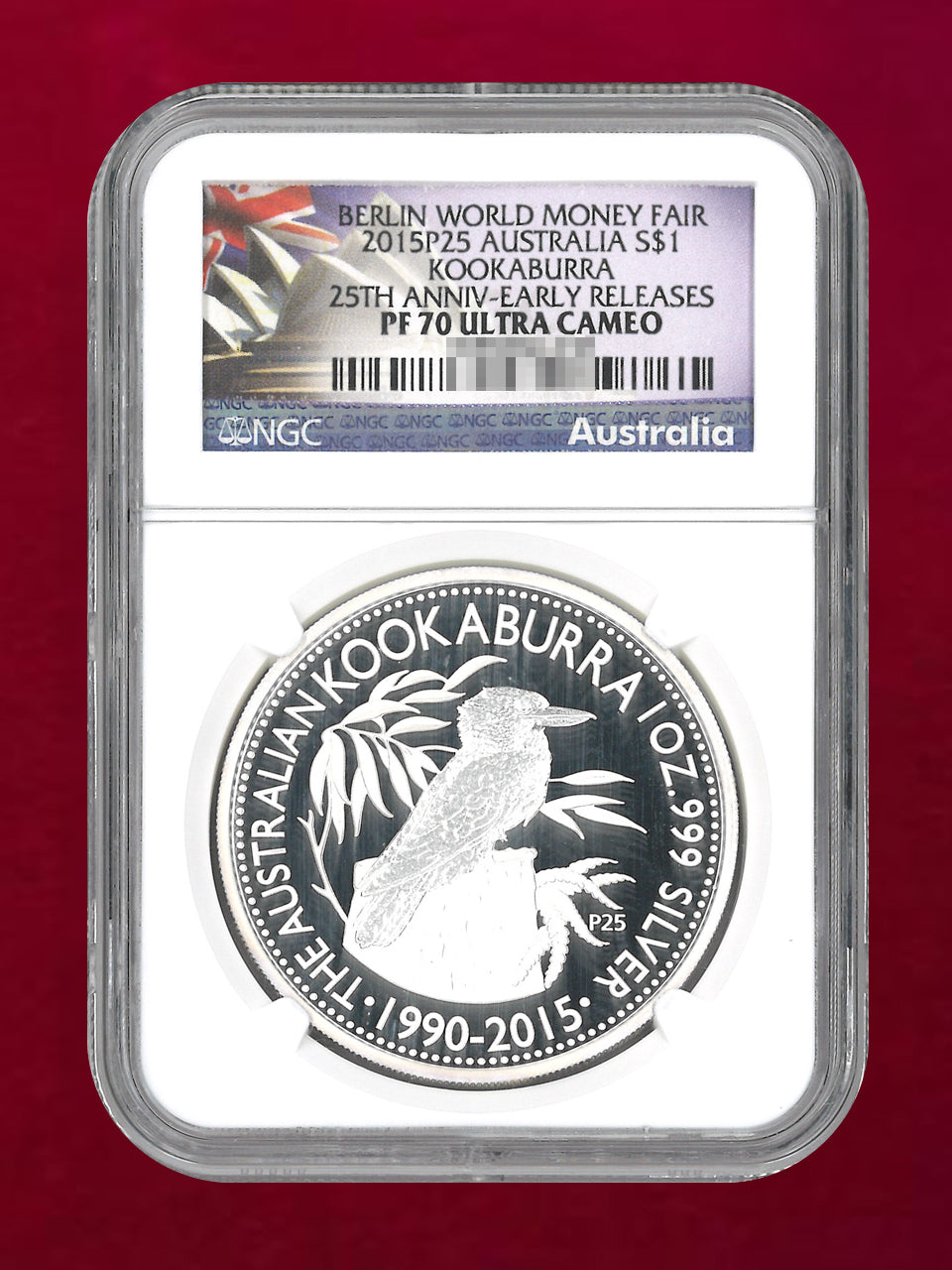 [Australia] 25th Anniversary Kookaburra 1 Dollar Silver Coin Proof 2015 NGC PF 70 ULTRA CAMEO [B-0000813]