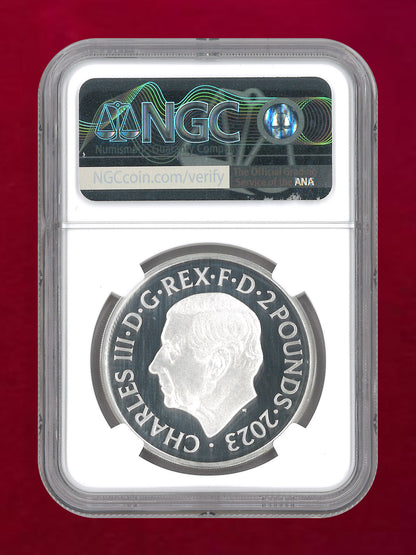 【United Kingdom】Britannia 1 oz 2 Pounds Silver Coin Proof 2023 NGC PF 70 ULTRA CAMEO [B-0000823]