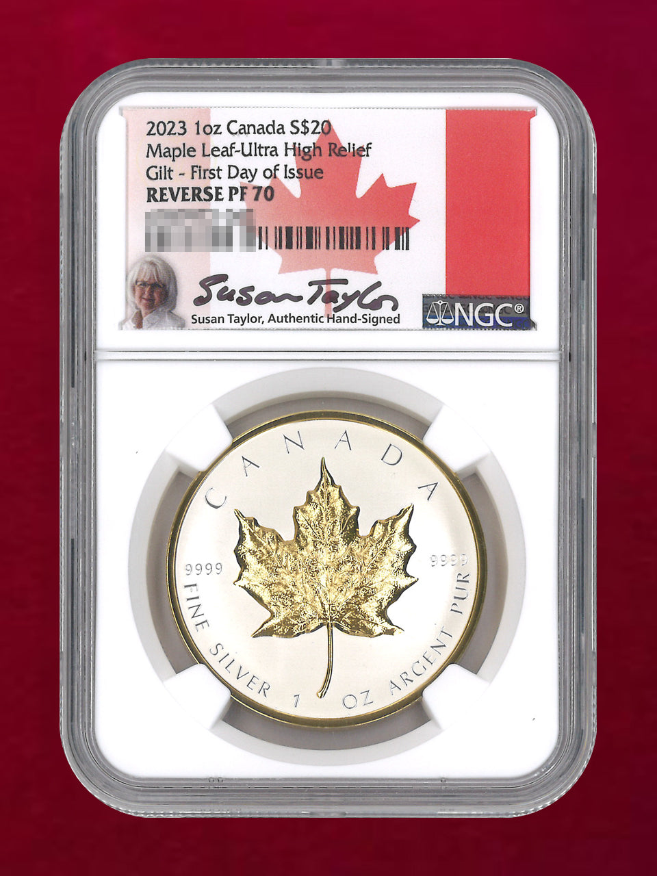 【カナダ】メイプルリーフ ウルトラハイレリーフ 1オンス 20ドル 銀貨 2023 NGC REVERSE PF 70［B-0000826］
