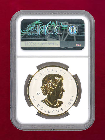 【カナダ】メイプルリーフ ウルトラハイレリーフ 1オンス 20ドル 銀貨 2023 NGC REVERSE PF 70［B-0000826］