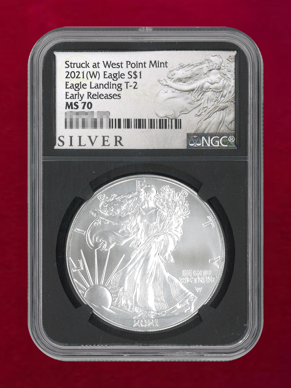 【USA】American Silver Eagle Dollar 1 Dollar Silver Coin 2021W NGC MS 70 [B-0000831]