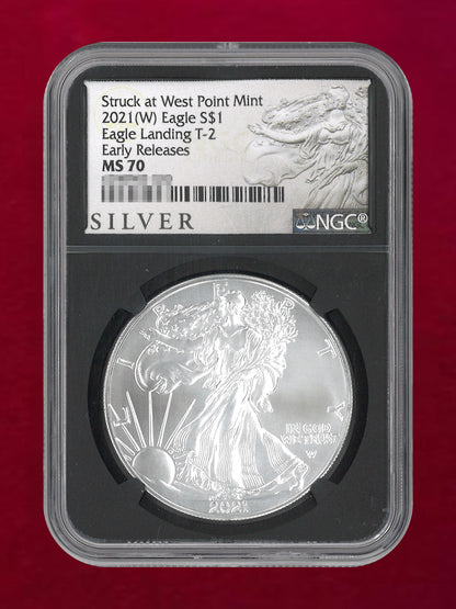【USA】American Silver Eagle Dollar 1 Dollar Silver Coin 2021W NGC MS 70 [B-0000831]