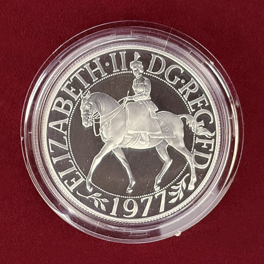 【イギリス】エリザベス2世女王即位25周年記念 25ペンス 銀貨 プルーフ 1977［B-0000851］