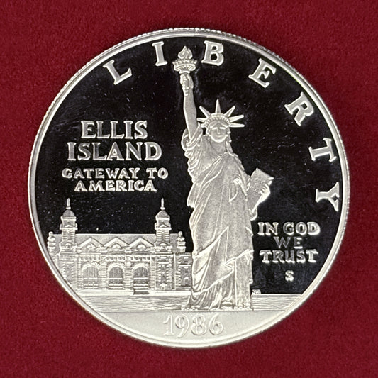 【アメリカ】自由の女神像100周年記念 1ドル 銀貨 プルーフ 1986［B-0000859］