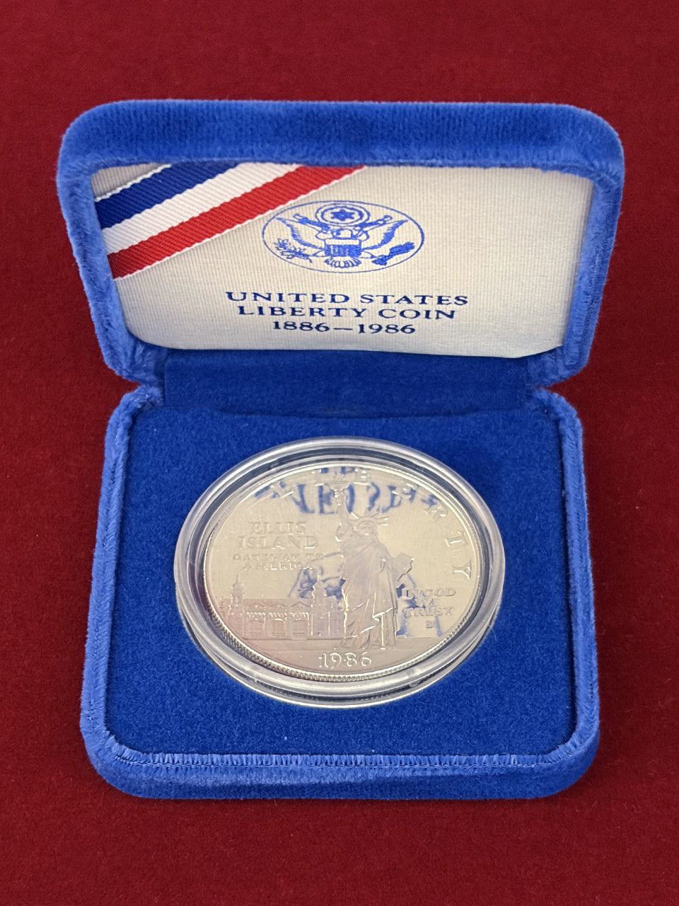 1986年 自由の女神 100周年記念1ドル銀貨　プルーフ 約26g 0.900 アメリカ】自由の女神像100周年記念 1ドル 銀貨 プルーフ 1986［B
