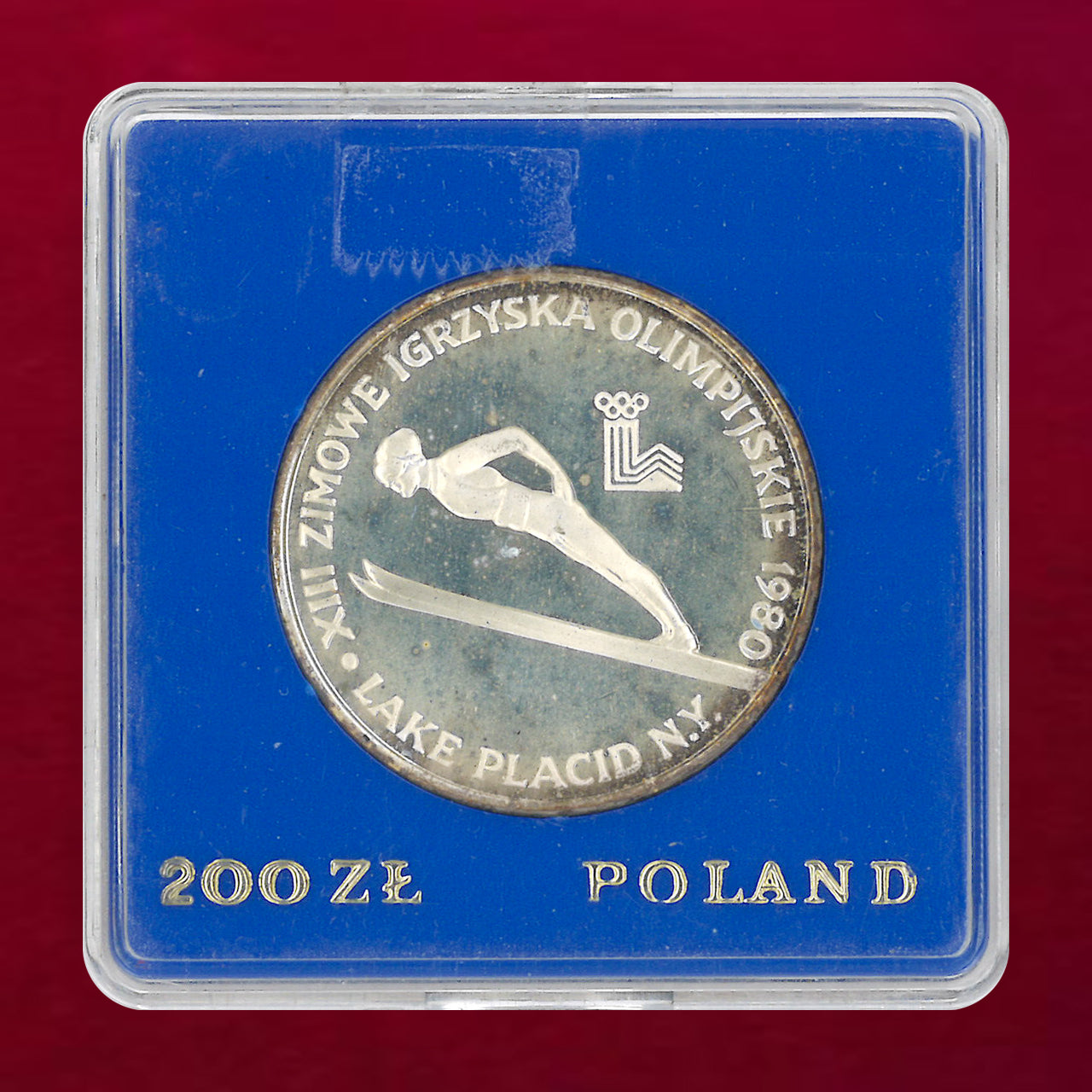 【ポーランド】1980年レークプラシッドオリンピック記念 200ズウォティ 銀貨 プルーフ 1980［B-0000860］