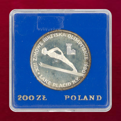 【ポーランド】1980年レークプラシッドオリンピック記念 200ズウォティ 銀貨 プルーフ 1980［B-0000860］