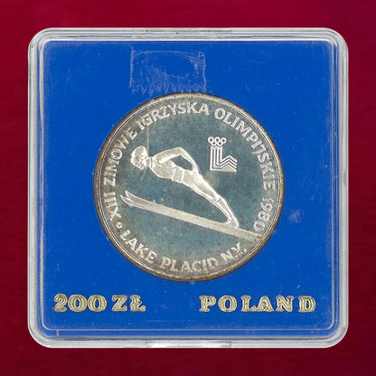 【ポーランド】1980年レークプラシッドオリンピック記念 200ズウォティ 銀貨 プルーフ 1980［B-0000861］