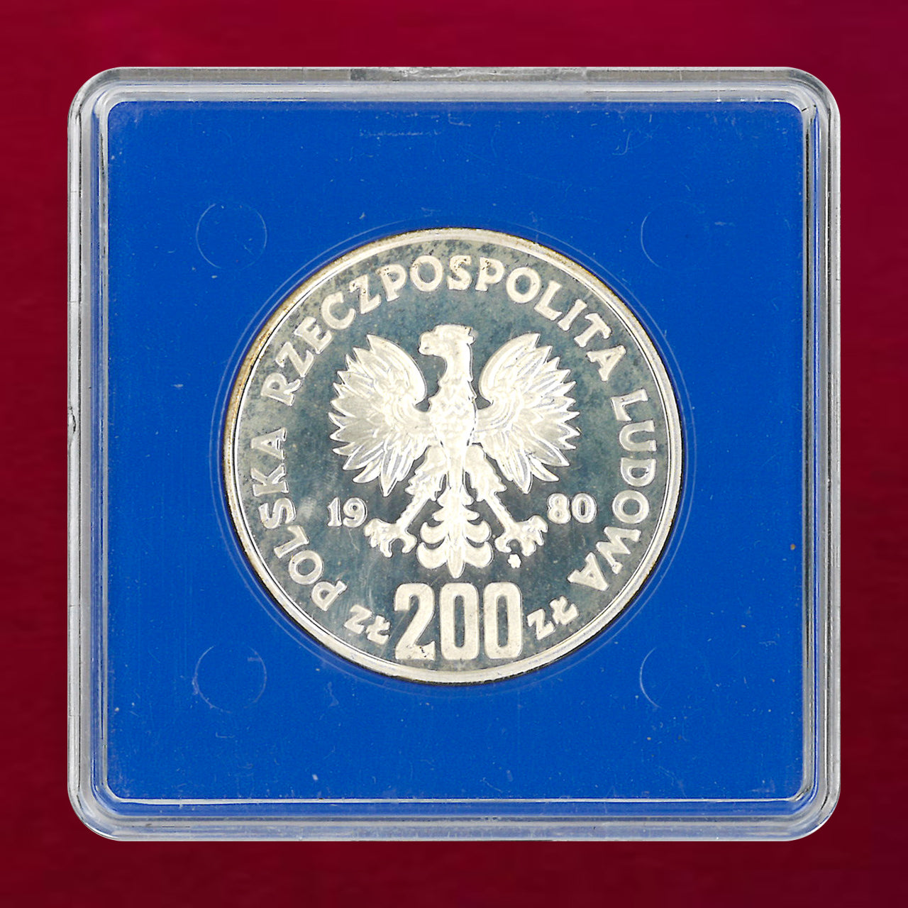 【ポーランド】1980年レークプラシッドオリンピック記念 200ズウォティ 銀貨 プルーフ 1980［B-0000861］
