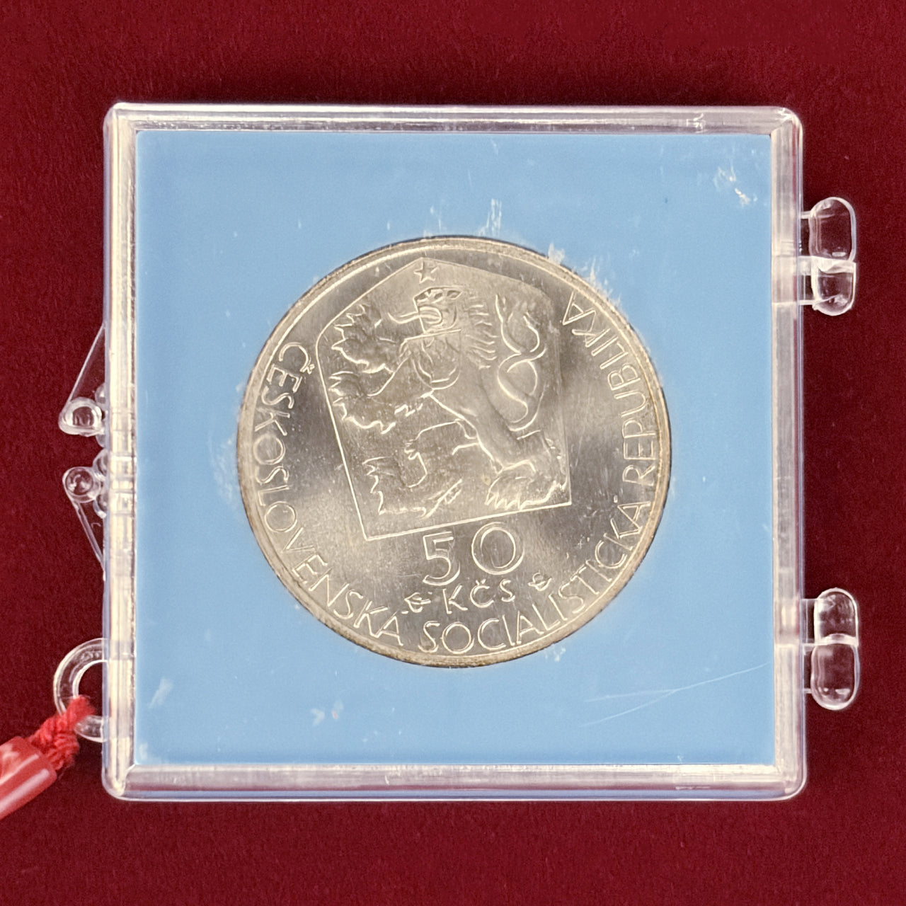 【チェコスロバキア】ヤーン・コラール没後125周年記念 50コルナ 銀貨 1977［B-0000862］