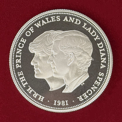 【United Kingdom】Prince Charles and Lady Diana Wedding Commemorative 25 Pence Silver Proof Coin 1981 [B-0000648]