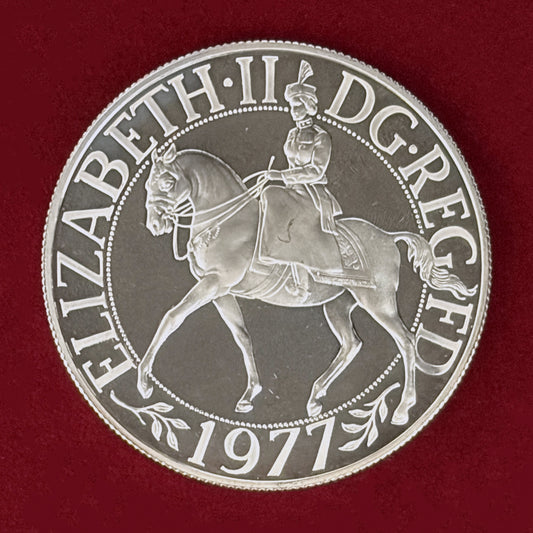【UK】Queen Elizabeth II Silver Jubilee 25 Pence Silver Proof Coin 1977 [B-0000851]