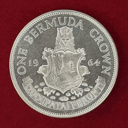 【バミューダ諸島】クラウン 銀貨 プルーフ 1964［B-0000872］