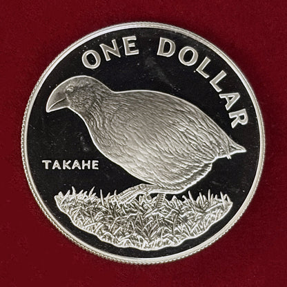 【ニュージーランド】ニュージーランドの鳥 タカヘ 1ドル 銀貨 プルーフ 1982［B-0000879］