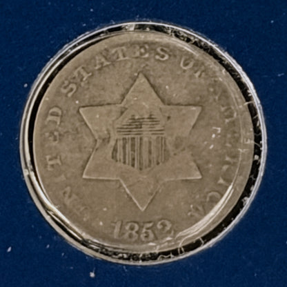 【アメリカ】3セント 銀貨 1852［B-0000882］