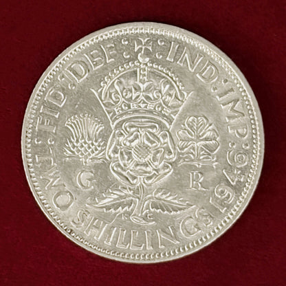 【イギリス】2シリング 銀貨 1946［B-0000886］