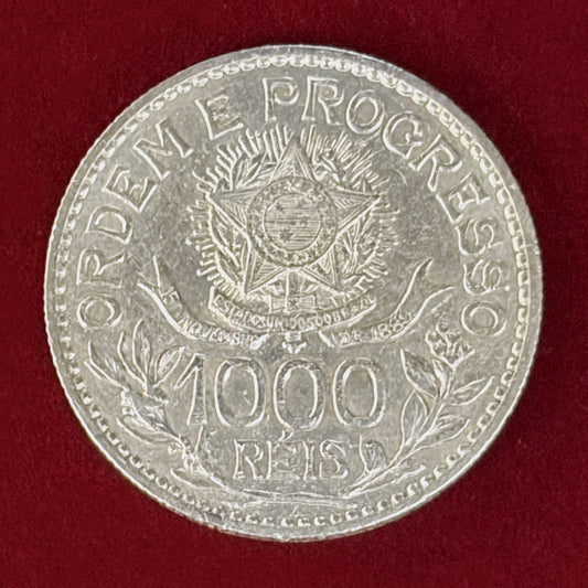 【ブラジル】1000レイス 銀貨 1913［B-0000887］