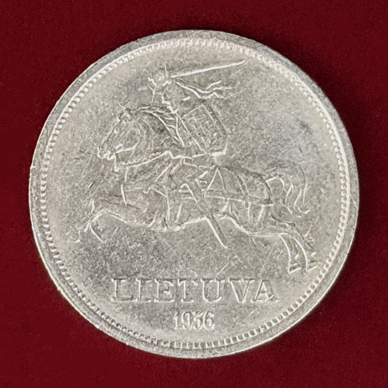 【リトアニア】5リタイ 銀貨 1936［B-0000895］