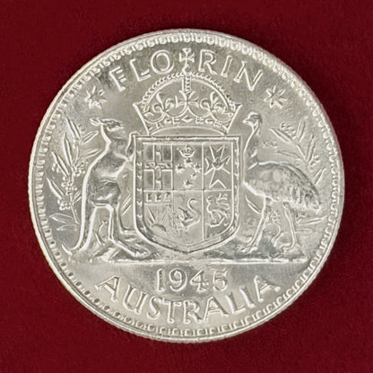 【オーストラリア】フローリン 銀貨 1945［B-0000899］