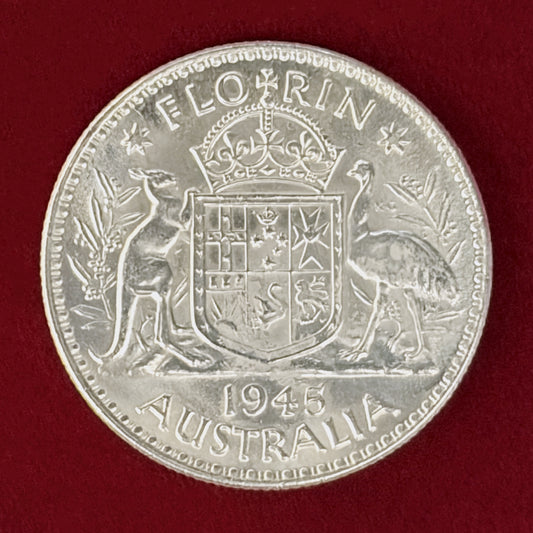 【オーストラリア】フローリン 銀貨 1945［B-0000899］