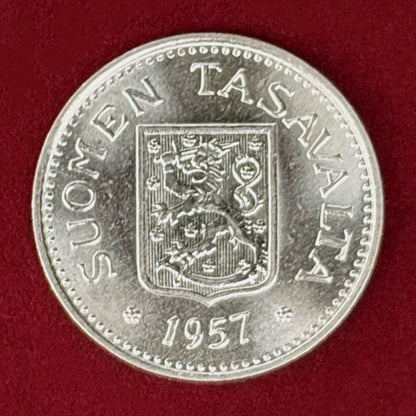 【フィンランド】100マルカ 銀貨 1957［B-0000902］