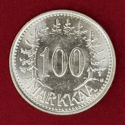 【フィンランド】100マルカ 銀貨 1957［B-0000902］
