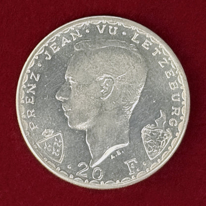 [Luxembourg] 600th Anniversary of the Death of John the Blind, 100 Franc Silver Coin, ND (1946) [B-0000646]