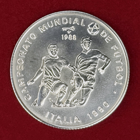 【キューバ】1990年FIFAワールドカップイタリア大会記念 5ペソ 銀貨 1988［B-0000907］