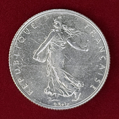 【フランス】2フラン 銀貨 1919［B-0000916］