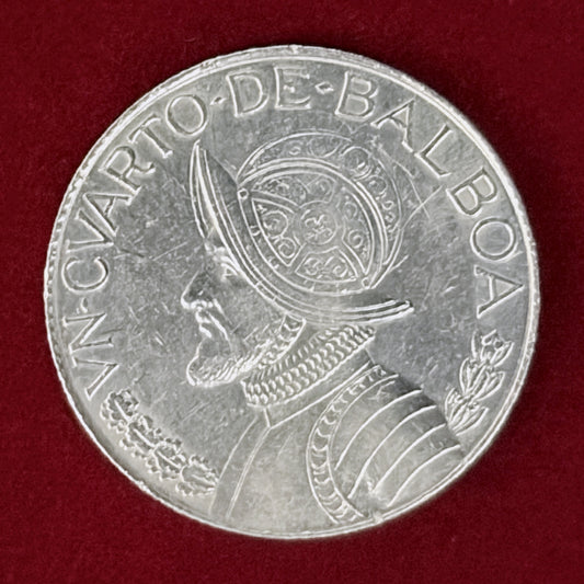 【パナマ】1/4バルボア 銀貨 1962［B-0000917］
