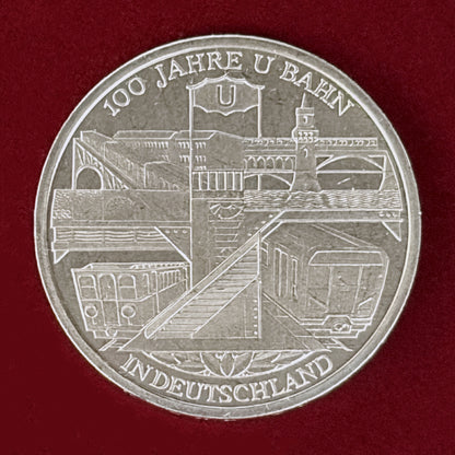 【ドイツ】ドイツ地下鉄100周年記念 10ユーロ 銀貨 2002［B-0000923］