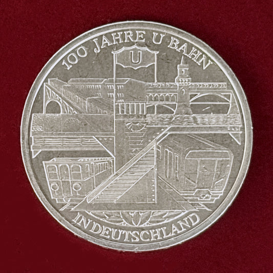 【ドイツ】ドイツ地下鉄100周年記念 10ユーロ 銀貨 2002［B-0000923］