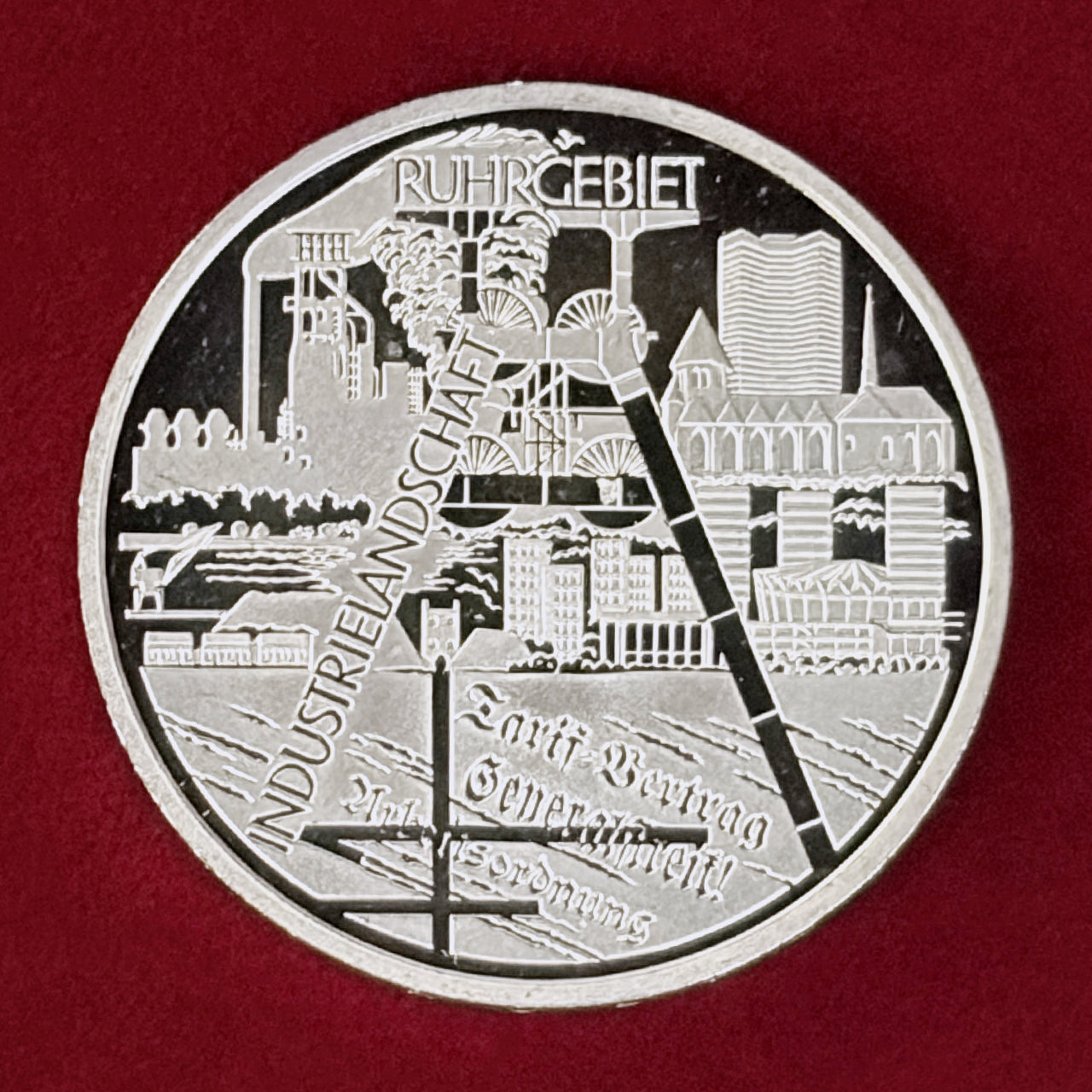 【ドイツ】ルール工業地帯の景観 10ユーロ 銀貨 2003［B-0000929］