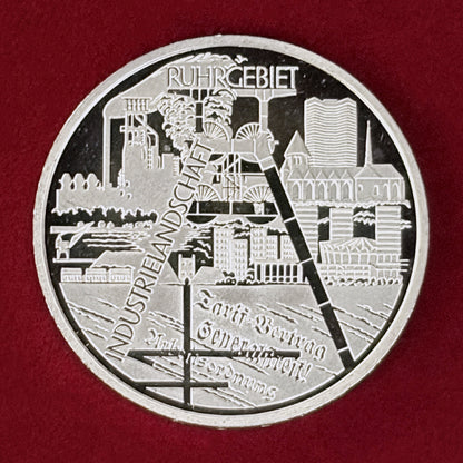 【ドイツ】ルール工業地帯の景観 10ユーロ 銀貨 2003［B-0000929］