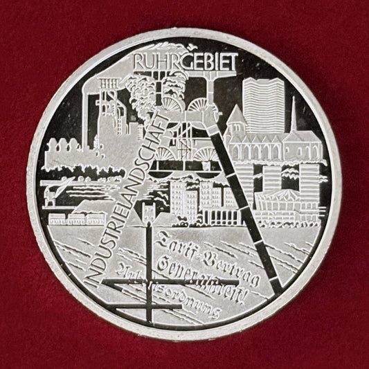 【ドイツ】ルール工業地帯の景観 10ユーロ 銀貨 2003［B-0000929］